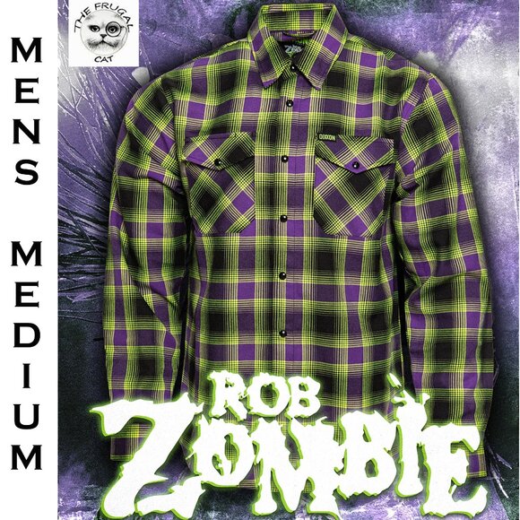 DIXXON FLANNEL x ROB ZOMBIE Flannel Shirt - Men's Medium - Collab - Picture 1 of 14